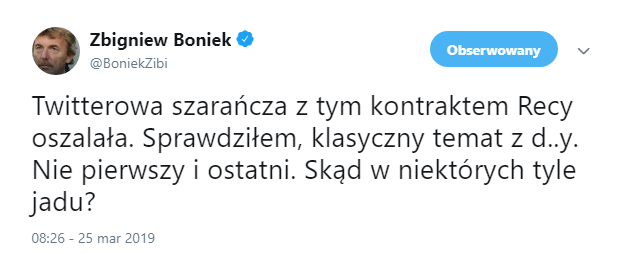 Boniek o domniemanych ZAPISACH kontraktowych Recy